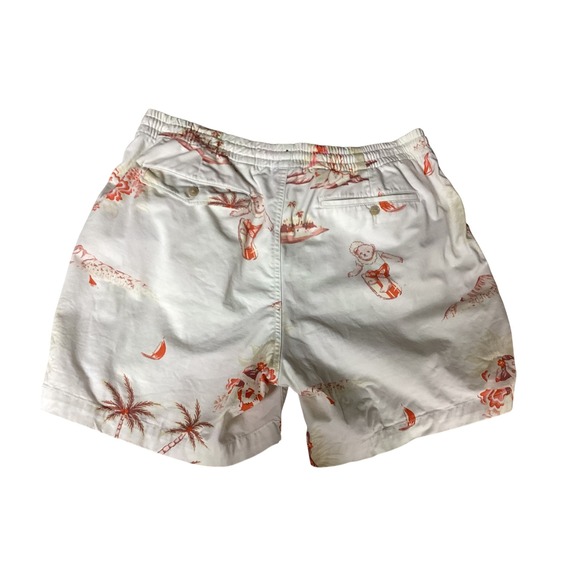 Polo Ralph Lauren Mens Shorts L White Tropical Island Surf Teddy Bear Hula Dance - Picture 2 of 15